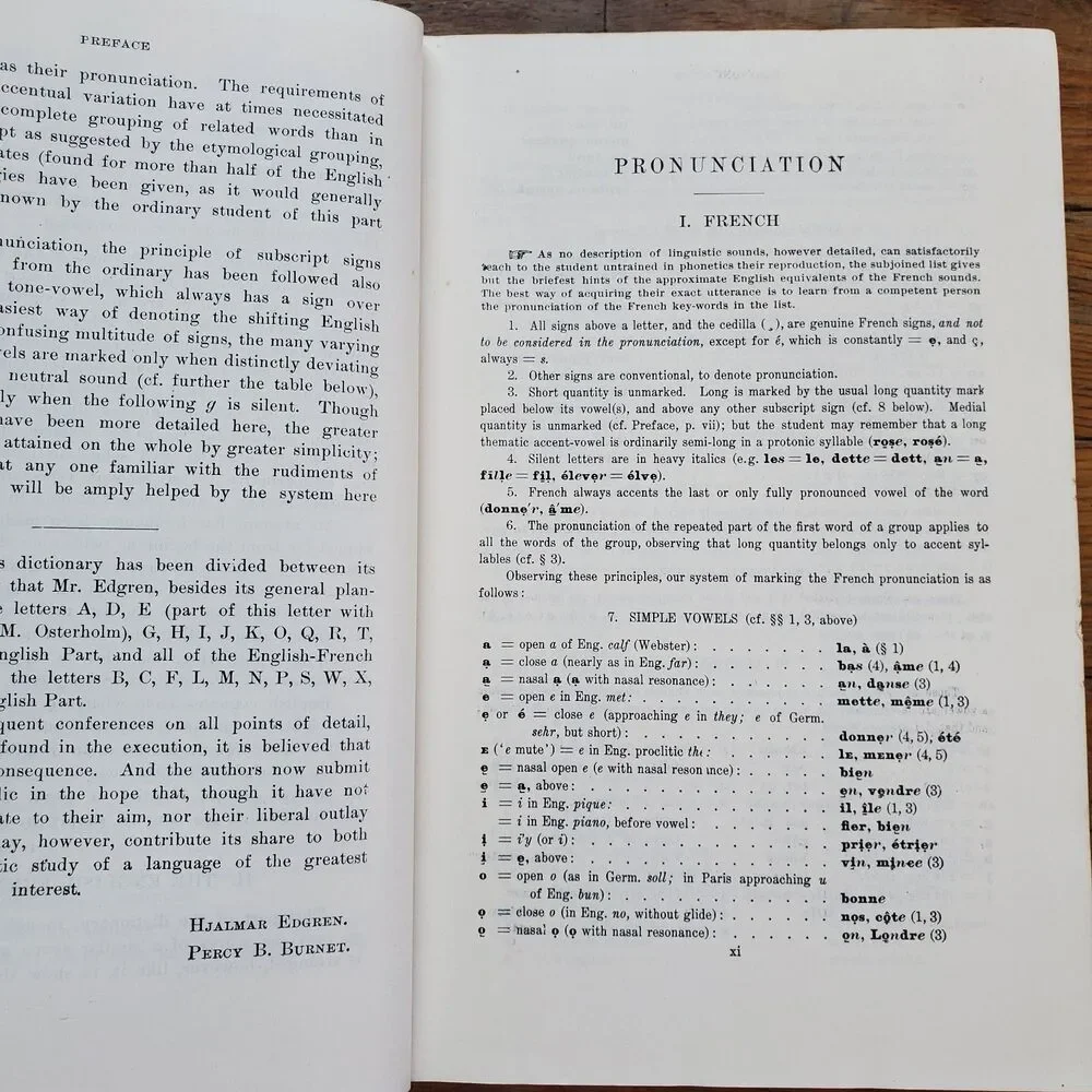 Edgren and Burnet's French Dictionary A French and English dictionary vintage